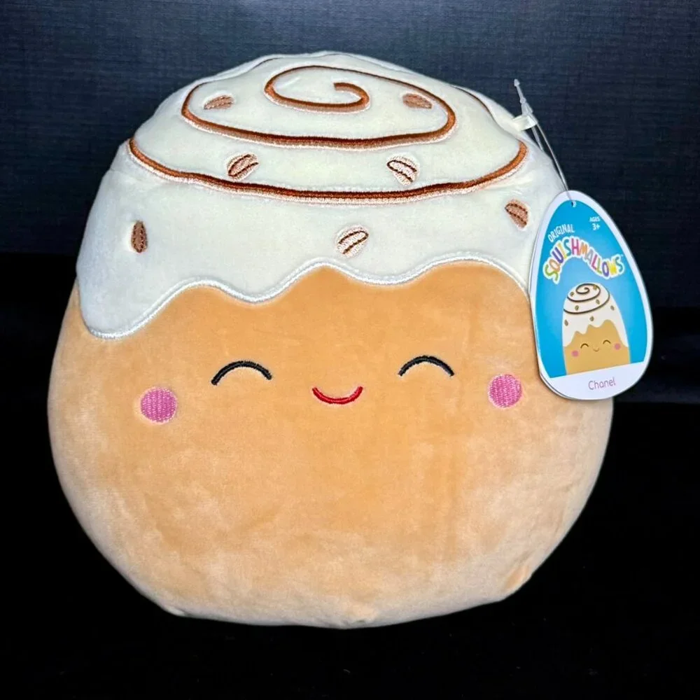 SOLD NWT Rare Chanel 8" The Cinnamon Roll Eyes Closed Squishmallow - Picture 1 of 5